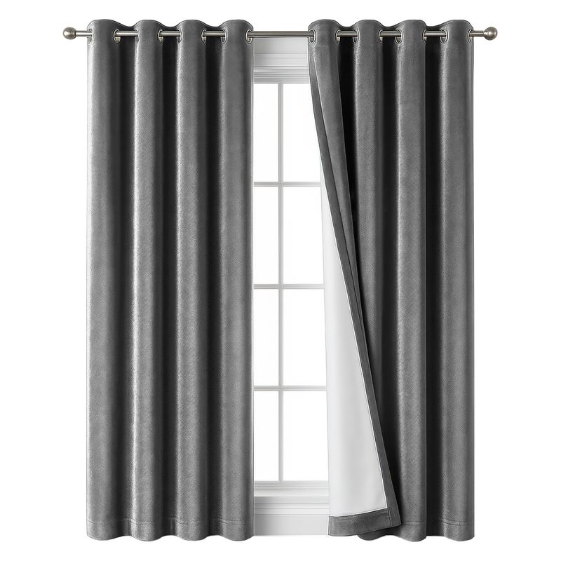 OKAERI - CORTINA BLACKOUT 100% 140x230CM TEXTURA TERCIOPELO - Gris