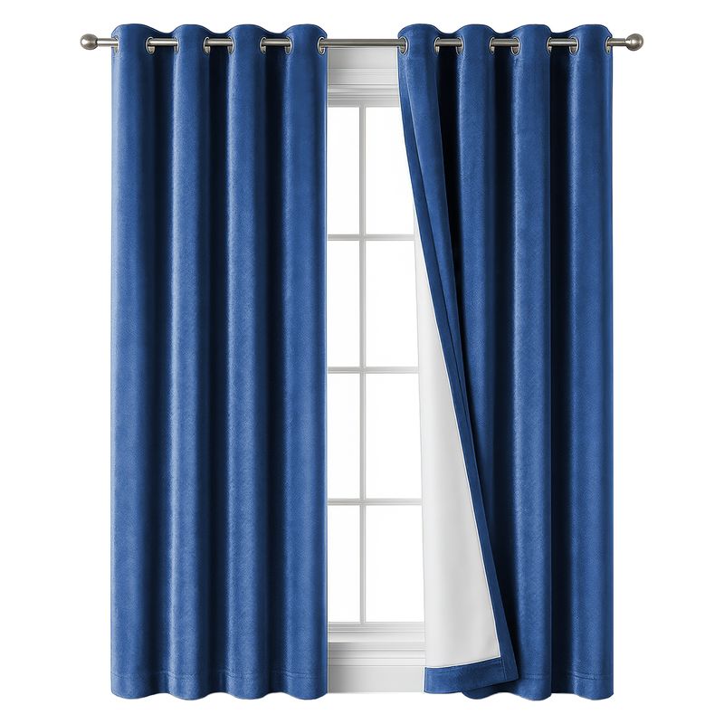 OKAERI - CORTINA BLACKOUT 100% 140x230CM TEXTURA TERCIOPELO - Azul