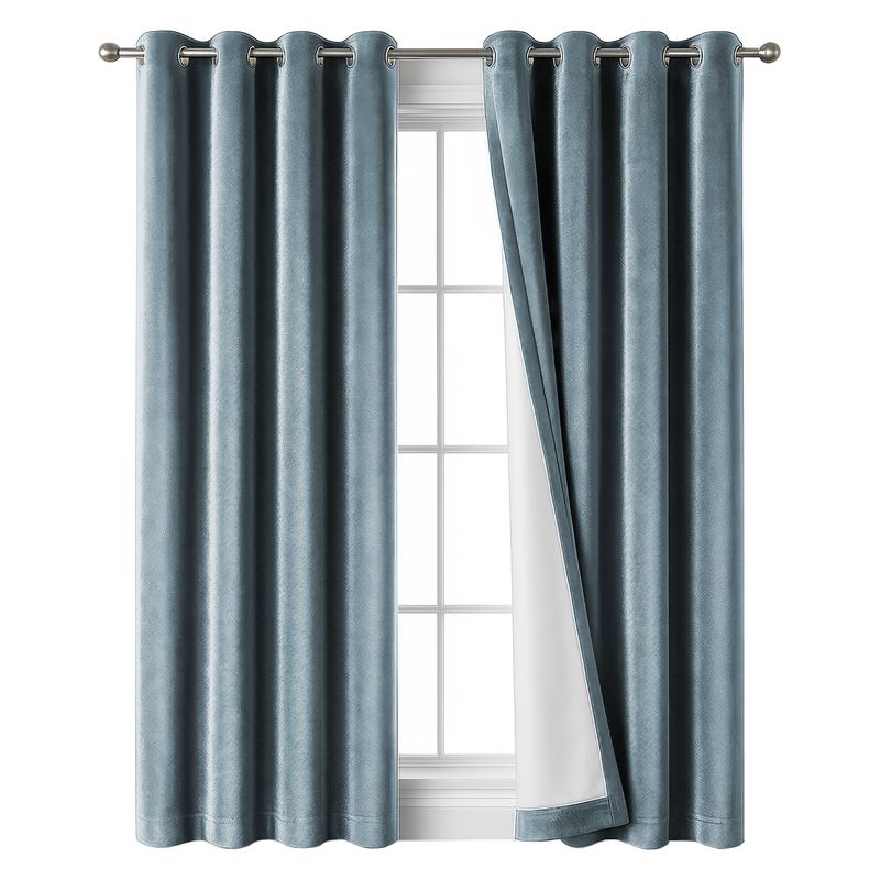 OKAERI - CORTINA BLACKOUT 100% 140x230CM TEXTURA TERCIOPELO - Turquesa
