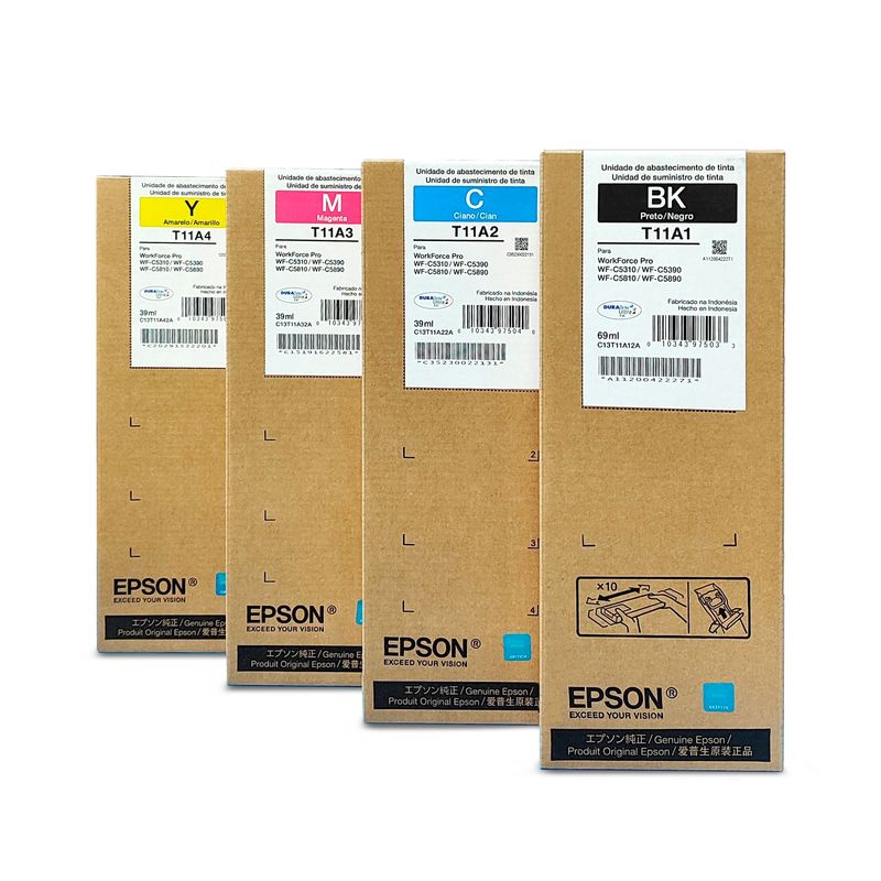 EPSON - PACK X4 TINTAS EPSON T11A BK,C,M,Y  WF-C5310 / C5390 / C5810 / C5890