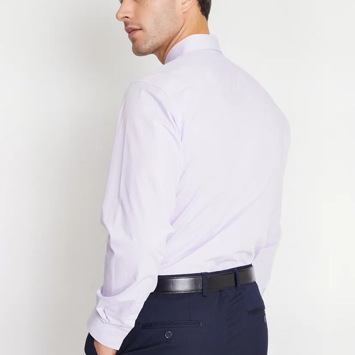 MAVIANNI - Camisa Formal Básica Lisa Regular Poplin Lila