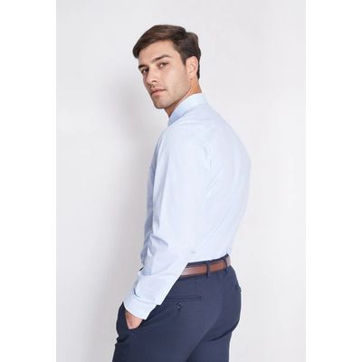 Imagen 2 del producto Camisa Formal Básica Lisa Regular Poplin Celeste