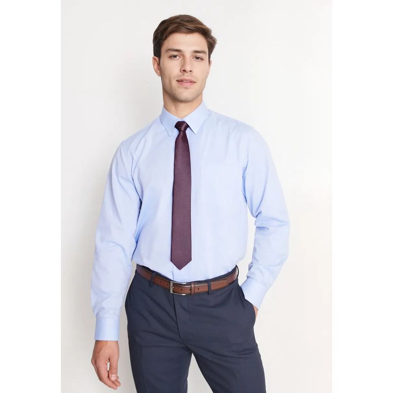 MAVIANNI - Camisa Formal Básica Oxford Regular Celeste