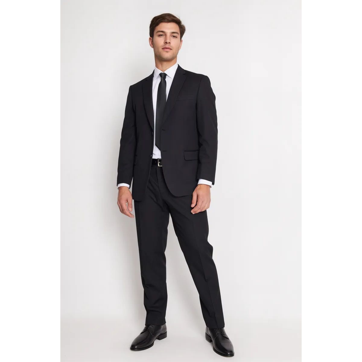 MAVIANNI - Traje Formal Básico Regular Twill Negro