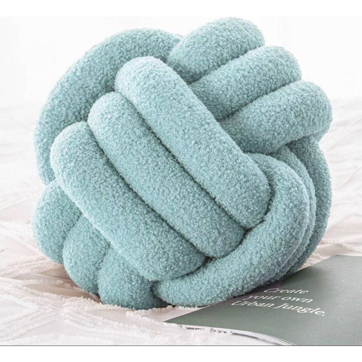 GENERICO - Excelencia en Cojín Nudo Decorativo Celeste Estilo Contemporáneo