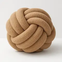 GENERICO - Excelencia en Cojín Nudo Decorativo Crema Estilo Contemporáneo