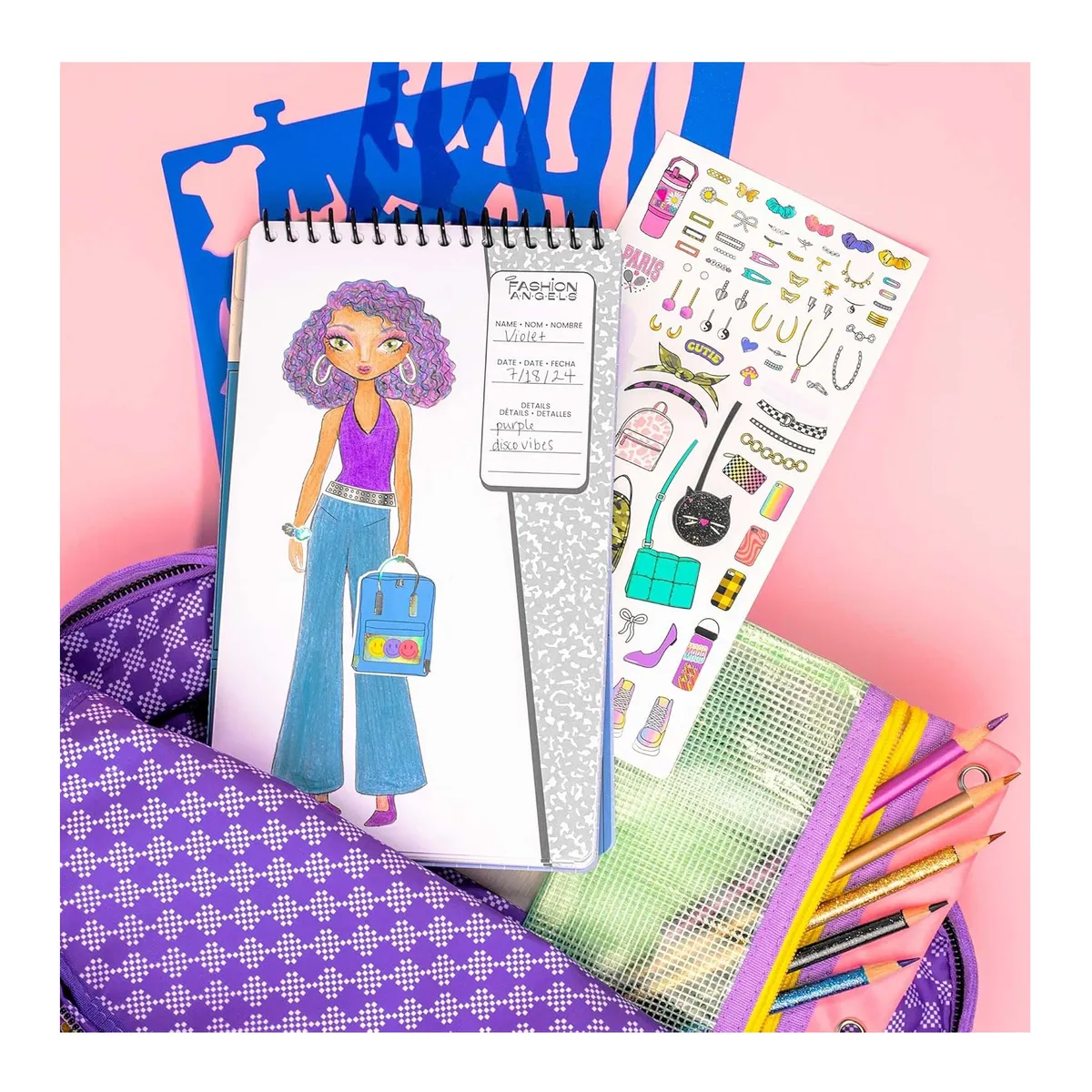 FASHION ANGELS - Portafolio Cuaderno Bocetos Diseños Escuela Fashion Angel