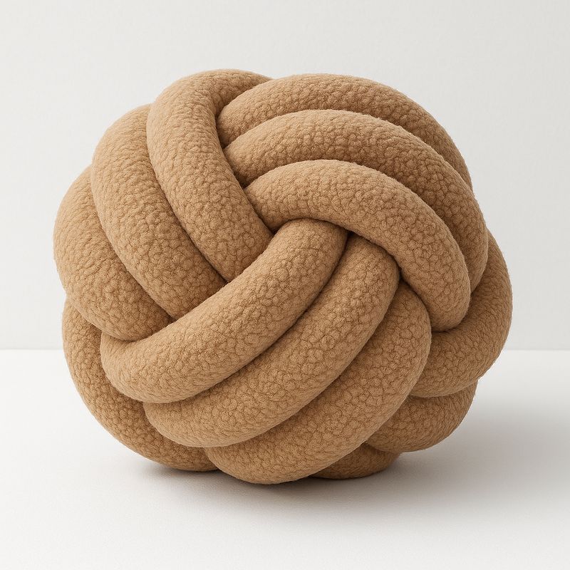 GENERICO - Excelencia en Cojín Nudo Decorativo Crema Estilo Contemporáneo
