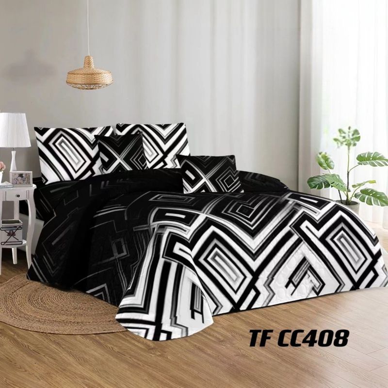 ANGELES DEL HOGAR - CUBRECAMA QUILT DE VERANO CON DISEÑO TF PLAZA Y MEDIA