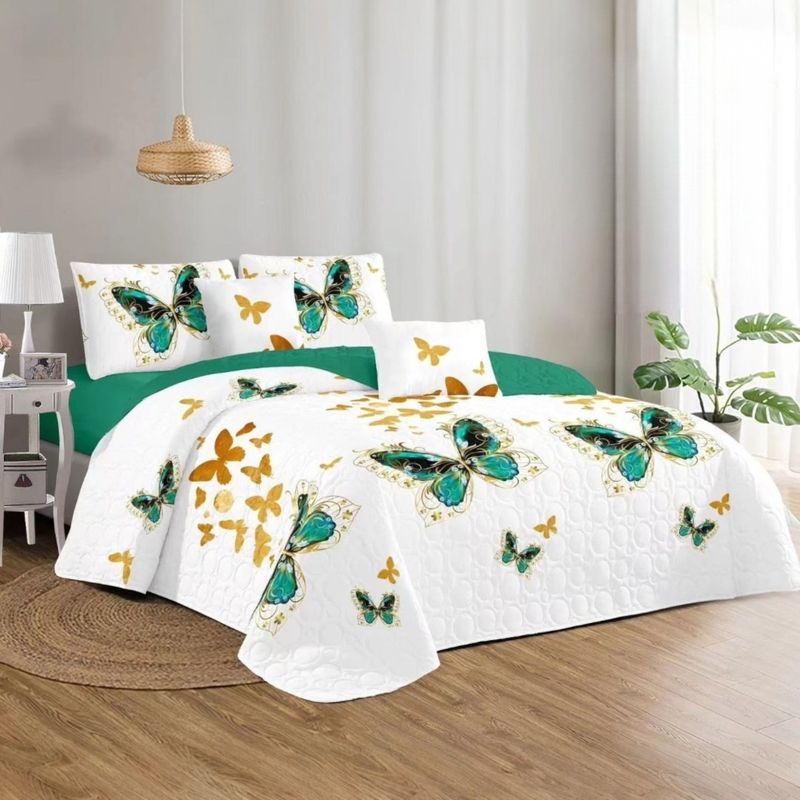 ANGELES DEL HOGAR - CUBRECAMA QUILT DE VERANO CON DISEÑO TF PLAZA Y MEDIA