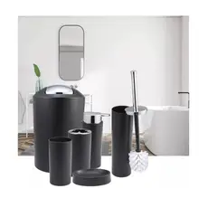 CARIBEE - Set Juego De Baño Elegante 6 Piezas Negro