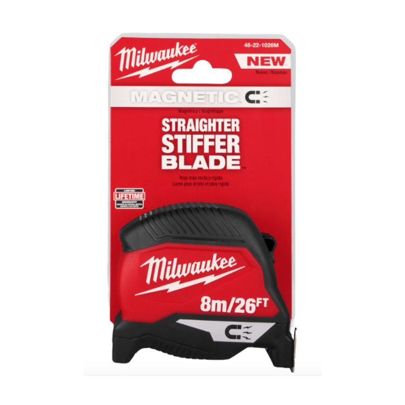 MILWAUKEE - CINTA DE MEDIR MAGNENTICA 8M26 PIES MILWAUKEE 48-22-1026M