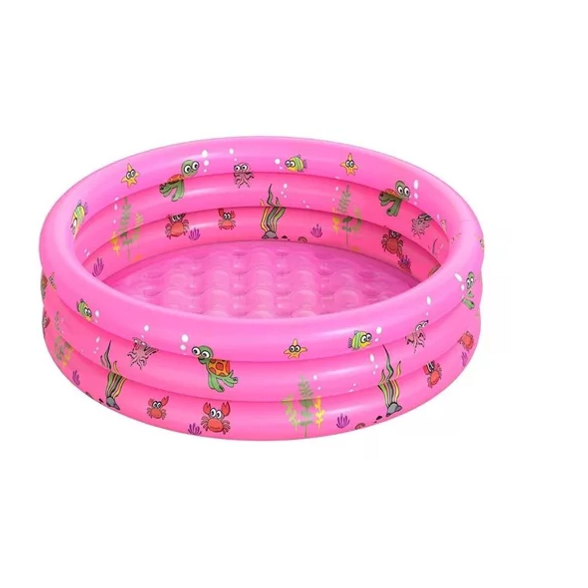 CARIBEE - Piscina Redonda Inflable Niños Anillos Rosada