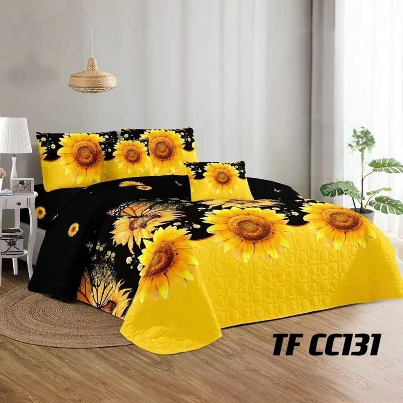 ANGELES DEL HOGAR - CUBRECAMA QUILT DE VERANO CON DISEÑO TF PLAZA Y MEDIA