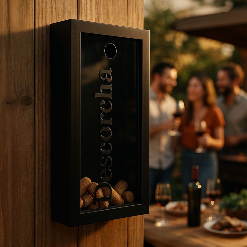 ALCUADRADO - Caja guarda corchos de madera Negro