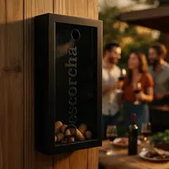 ALCUADRADO - Caja guarda corchos de madera Negro