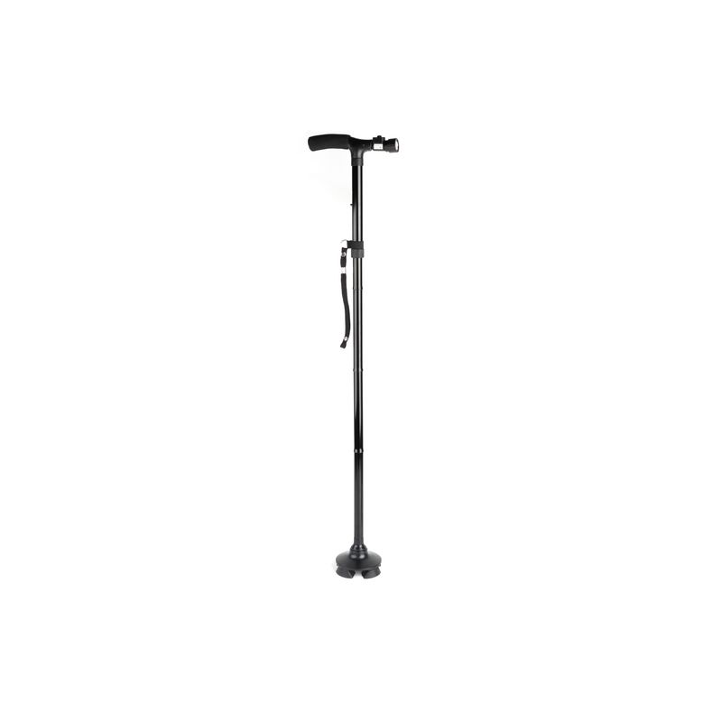DOMA - Bastón Plegable Con Luz Led Y 4 Puntos De Apoyo - Ps