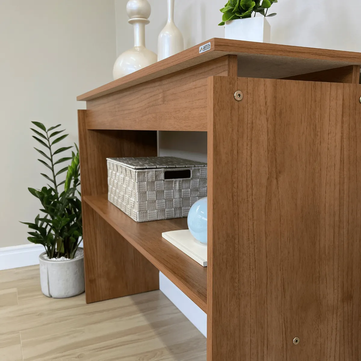 EXIT - Mesa de Arrimo Rectangular 100x79x30 cm Marrón - Creta