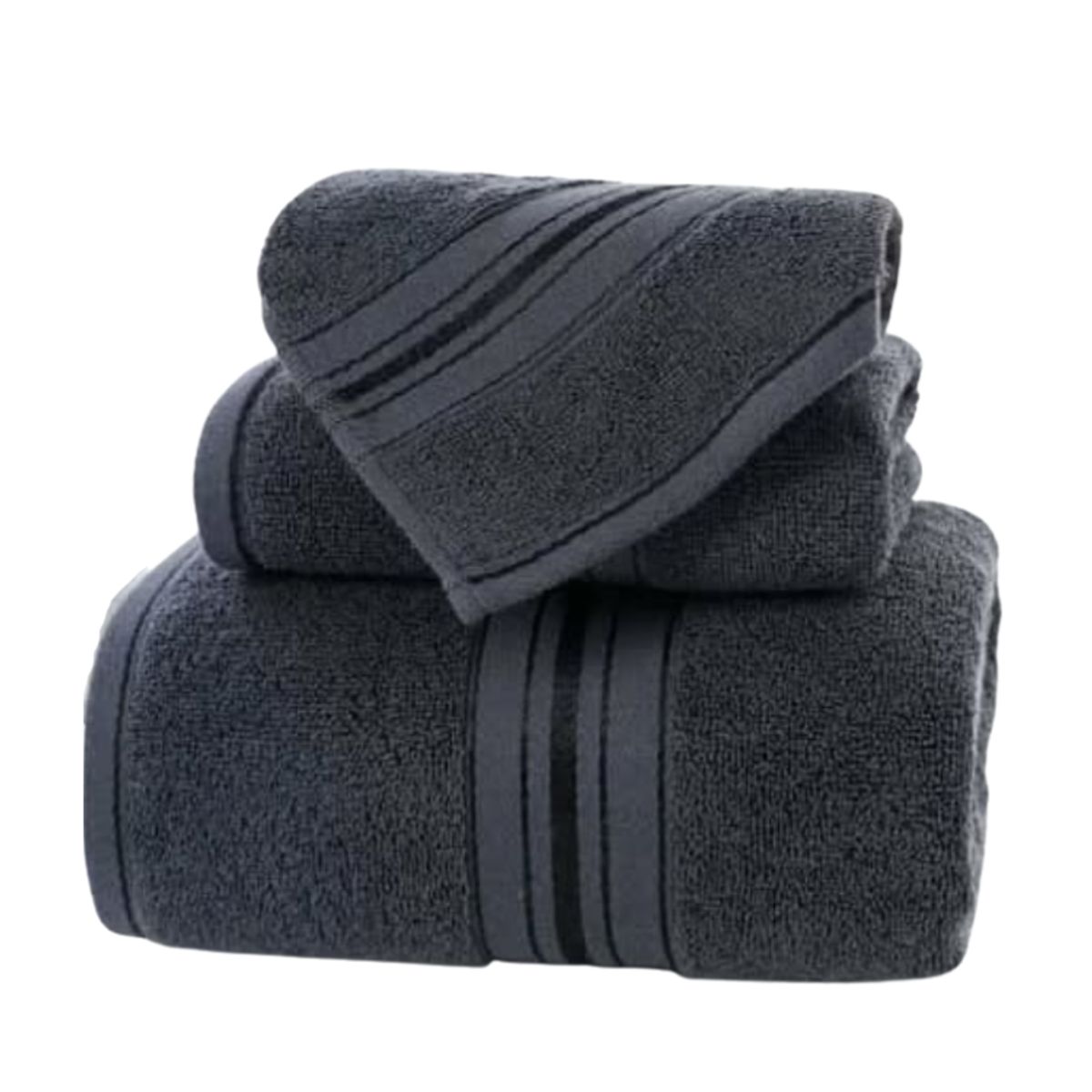 GARSIL - Pack 3 Toallas Cuerpo Mano Y Cara 100% Algodon Gris Oscuro