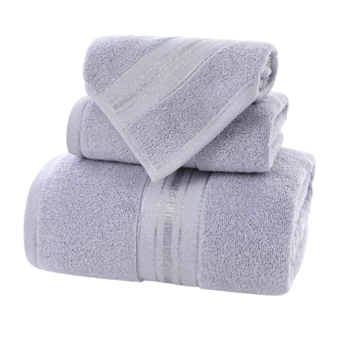 GARSIL - Pack 3 Toallas Cuerpo Mano Y Cara 100% Algodon Absorbentes Gris