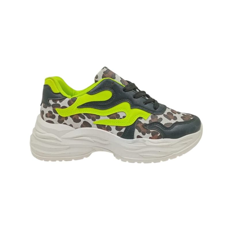 HERIEL - Zapatilla Negra Print Plataforma Mujer