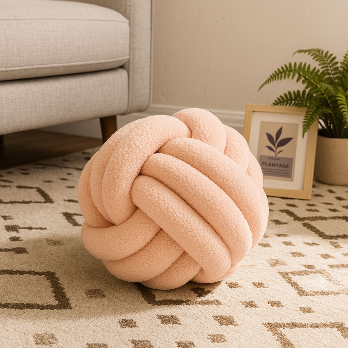 GENERICO - Cojín Nudo Rosa Decorativo y Sofisticado para Hogar