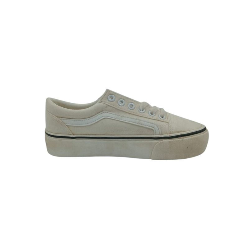 HERIEL - Zapatilla Blanca Textil Mujer