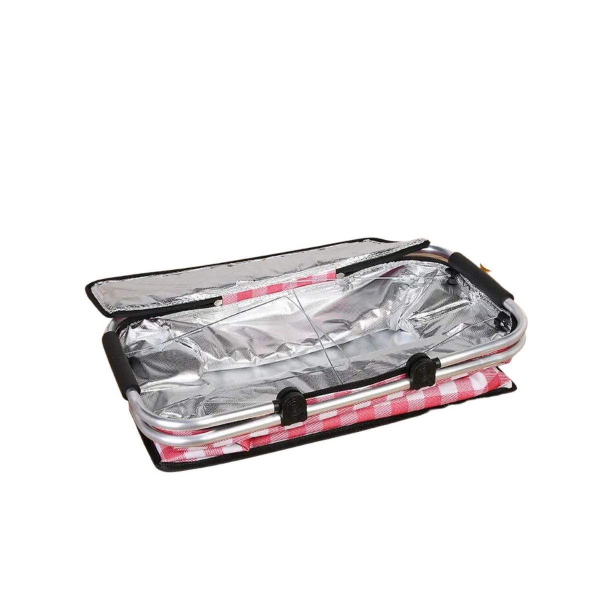 AUCKLAND OUTDOOR - Bolso Termico Plegable Lineas Naranjas Cooler Canasta Picnic