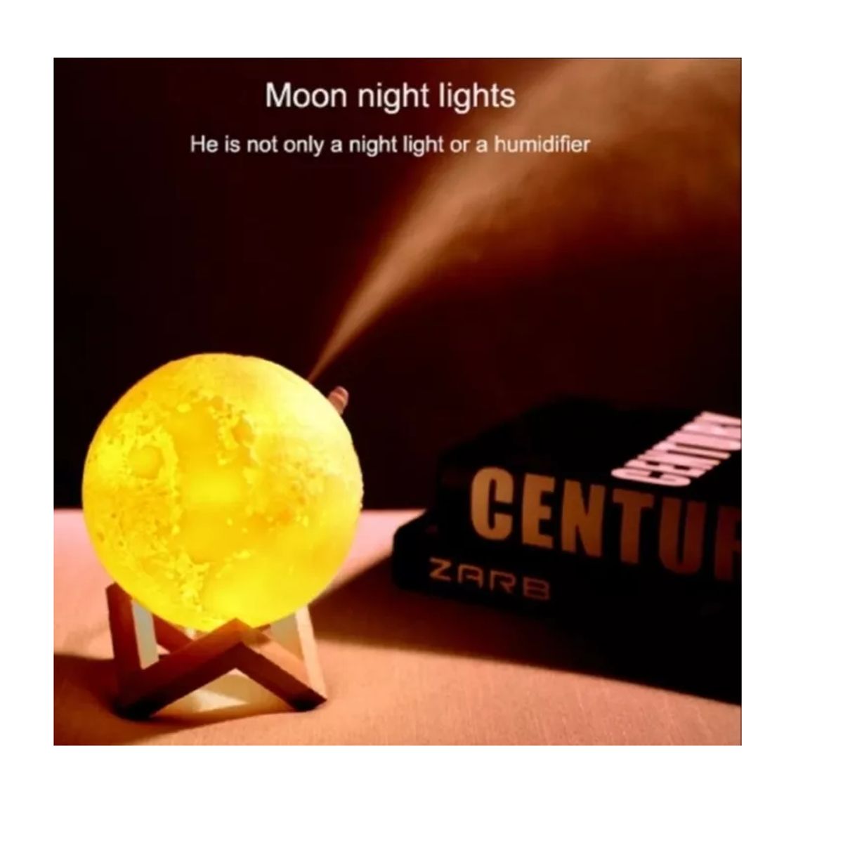 CARIBEE - Humidificador Purificador Aire Lampara Luna 3d