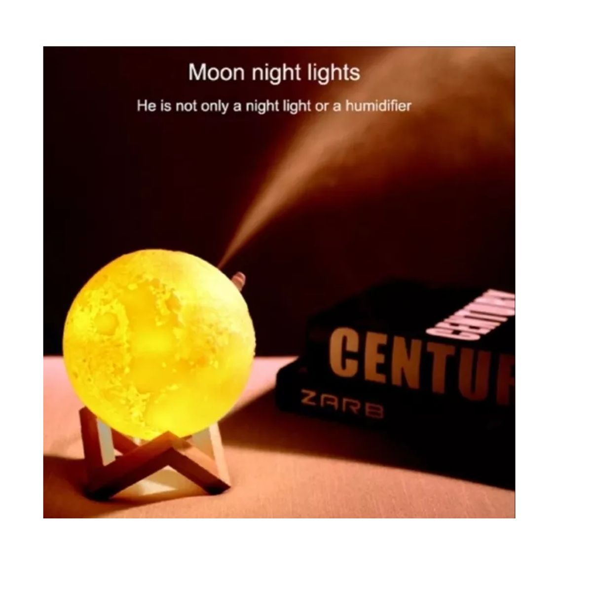 CARIBEE - Humidificador Purificador Aire Lampara Luna 3d