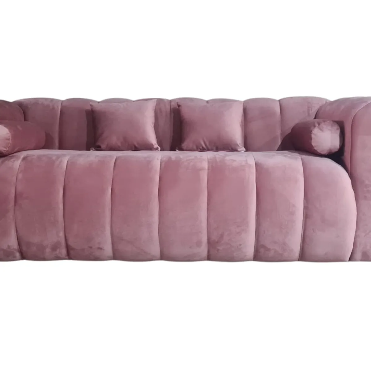 GENERICO - Sofa Martins 2 mts, felpa Palo rosa oscuro, 3 cuerpos