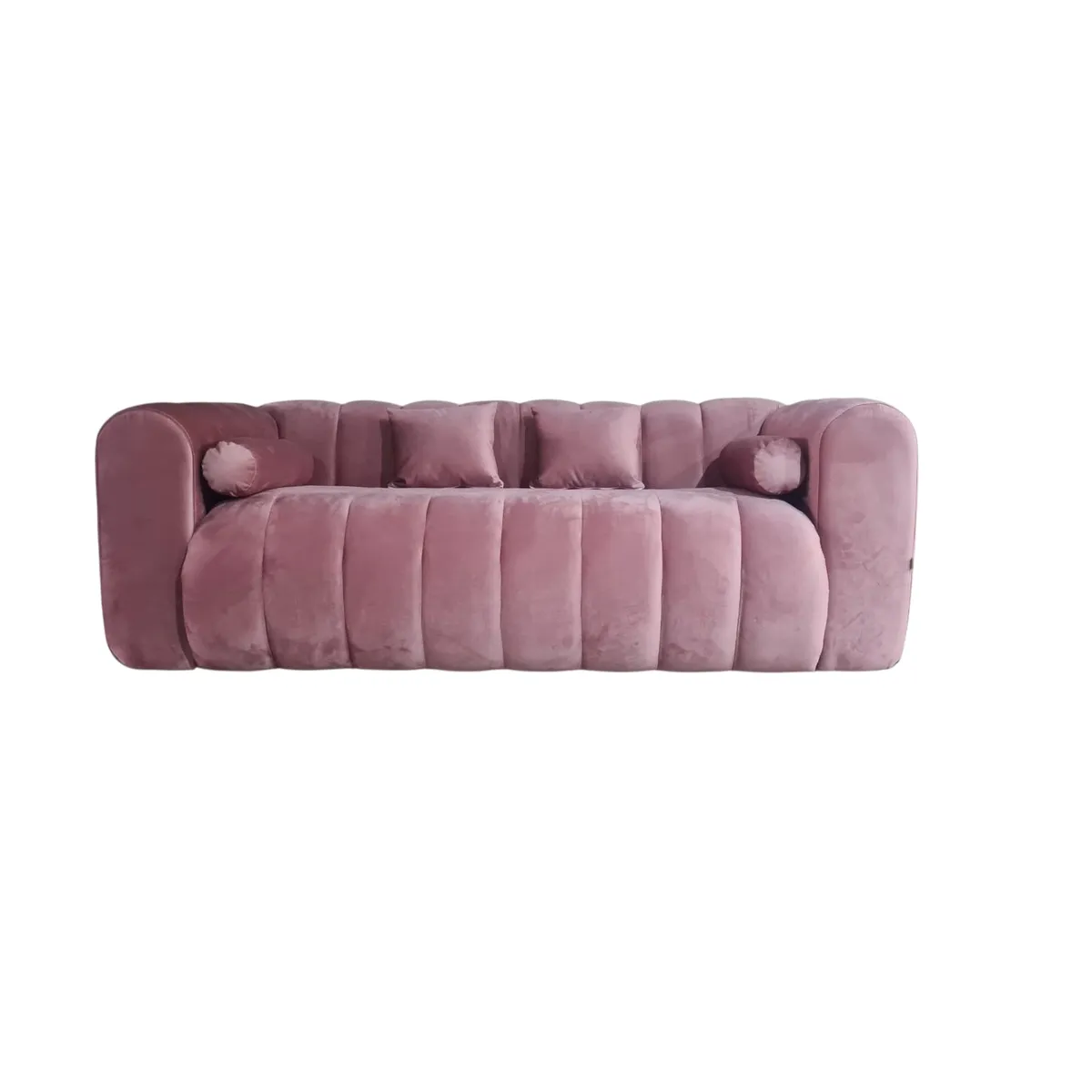 GENERICO - Sofa Martins 2 mts, felpa Palo rosa oscuro, 3 cuerpos