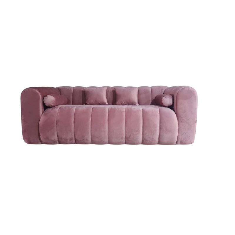 GENERICO - Sofa Martins 2 mts, felpa Palo rosa oscuro, 3 cuerpos