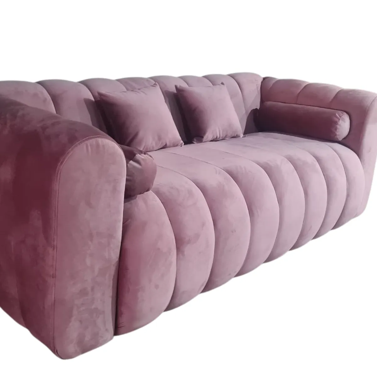 GENERICO - Sofa Martins 2 mts, felpa Palo rosa oscuro, 3 cuerpos