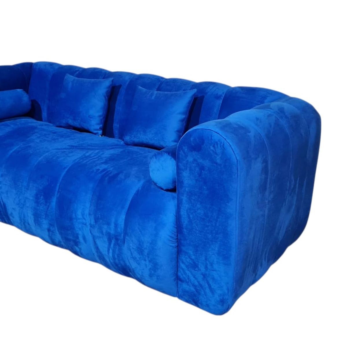 GENERICO - Sofa Martins 2 mts, felpa azulino, 3 cuerpos