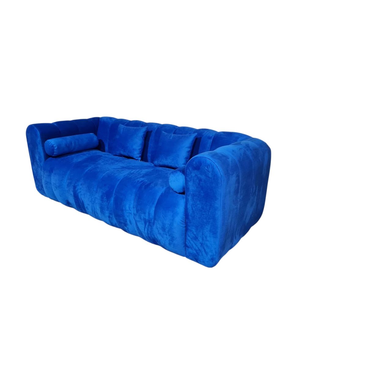 GENERICO - Sofa Martins 2 mts, felpa azulino, 3 cuerpos