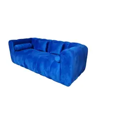 GENERICO - Sofa Martins 2 mts, felpa azulino, 3 cuerpos