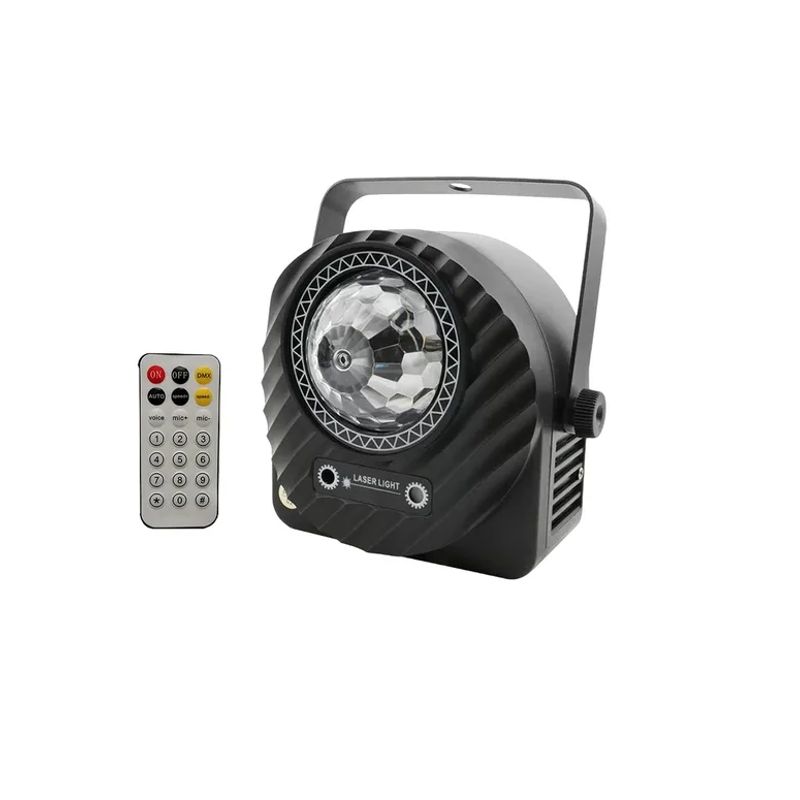 GENERICO - Bola Mágica Cristal Puntos Láser Led 2 En 1 + Control Remoto