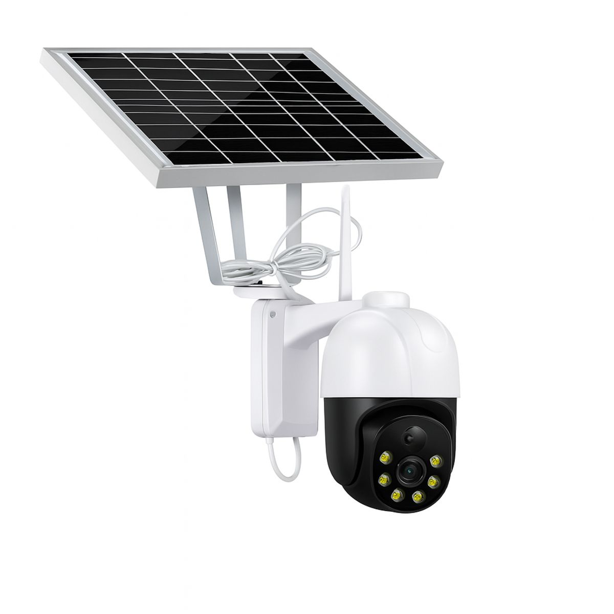 GENERICO - Cámara Seguridad Solar 360° WiFi IP con App y Visión Nocturna