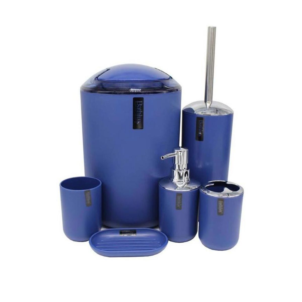 CARIBEE - Set Juego De Baño Elegante 6 Piezas Azul Marino