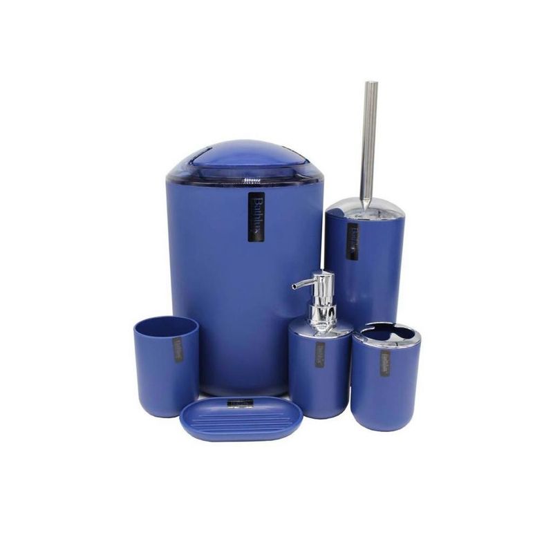 CARIBEE - Set Juego De Baño Elegante 6 Piezas Azul Marino