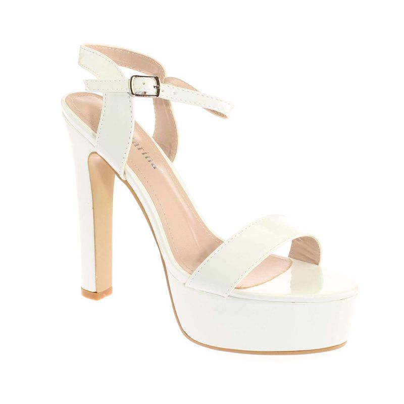 SOLLU - Sandalia Plataforma Mujer Vía Franca Color Blanco