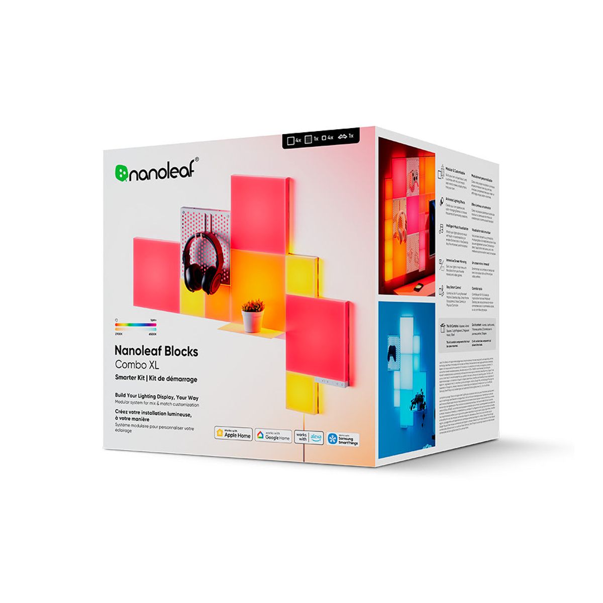 NANOLEAF - Nanoleaf Combo Blocks XL Smarter Kit - Pack de 10