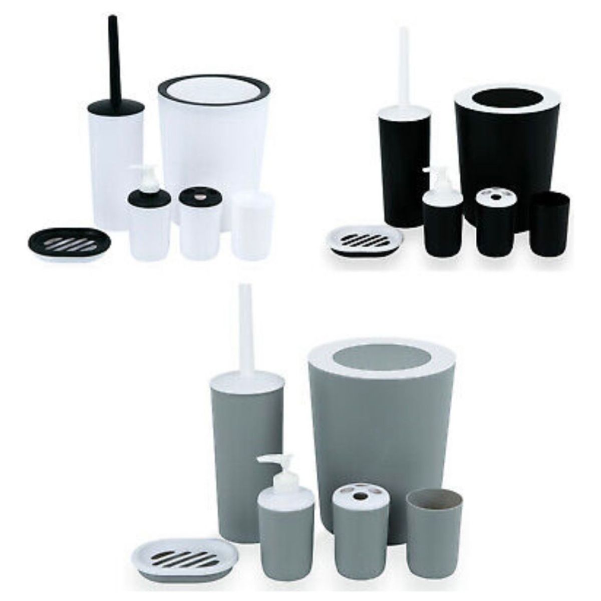 GENERICO - Set Juego De Baño 6 Piezas Accesorios Elegante Negro
