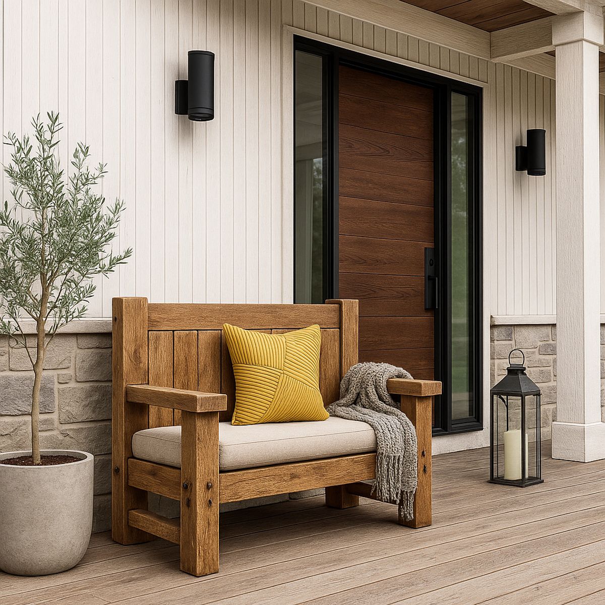 GENERICO - Funda De Cojín 45x45 Mostaza Textura Acanalada