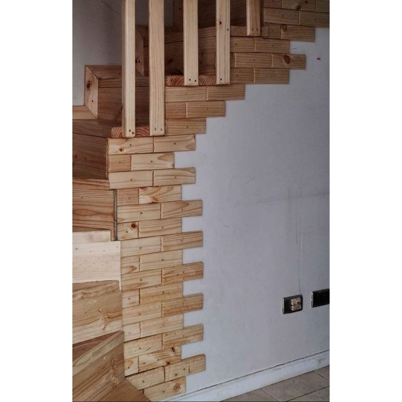 GENERICO - Ladrillos De Madera Decorativos 20x8x2 Cm Paquetes De 24 Un