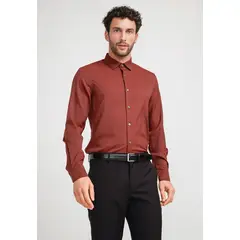PERRY ELLIS - Camisa Hombre Total Stretch Ladrillo