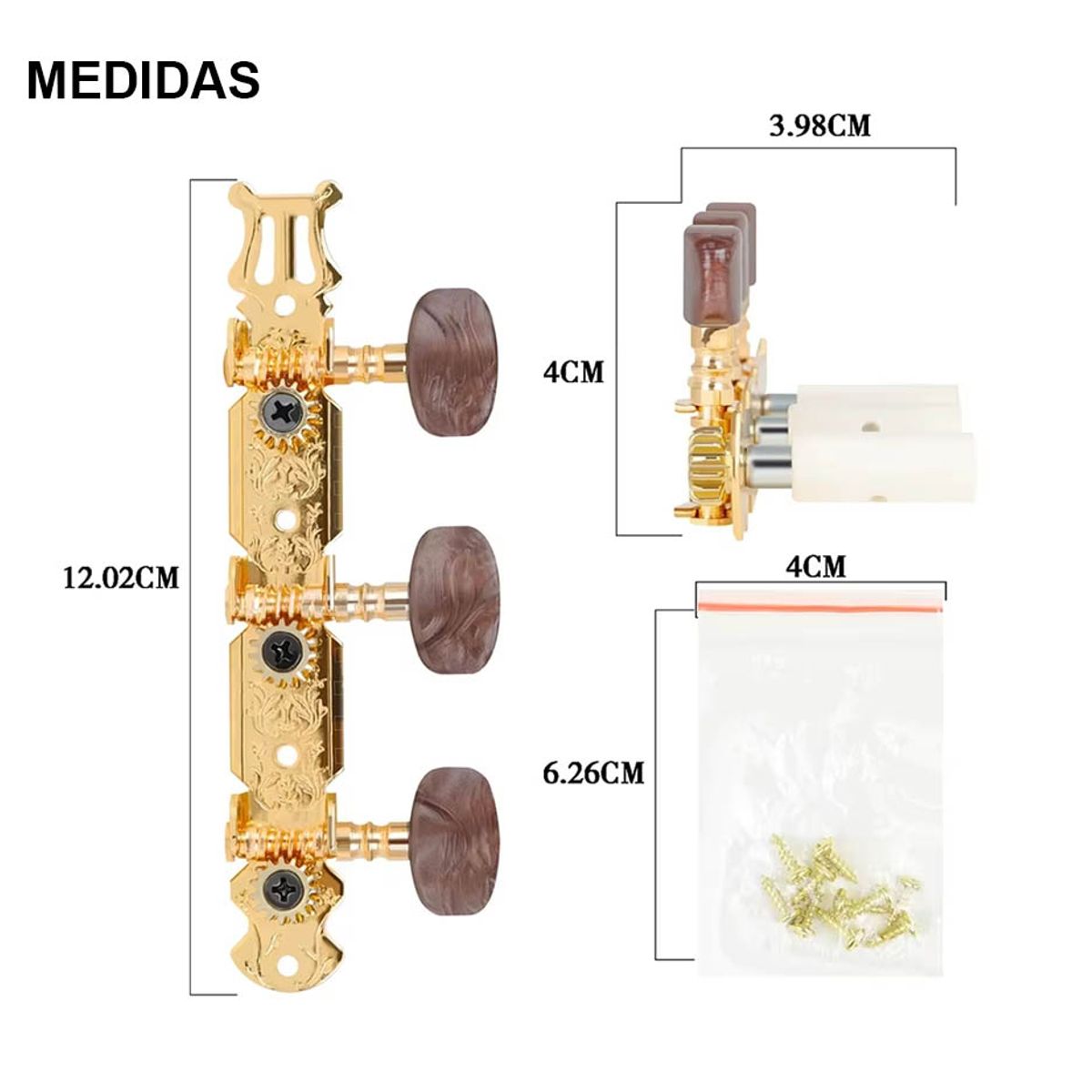 GENERICO - Clavijeros Dorado Para Guitarra Clásica