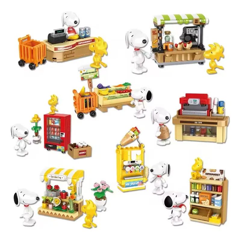 GENERICO - Snoopy Peanuts Bloques Armables Tipo Lego Supermarket