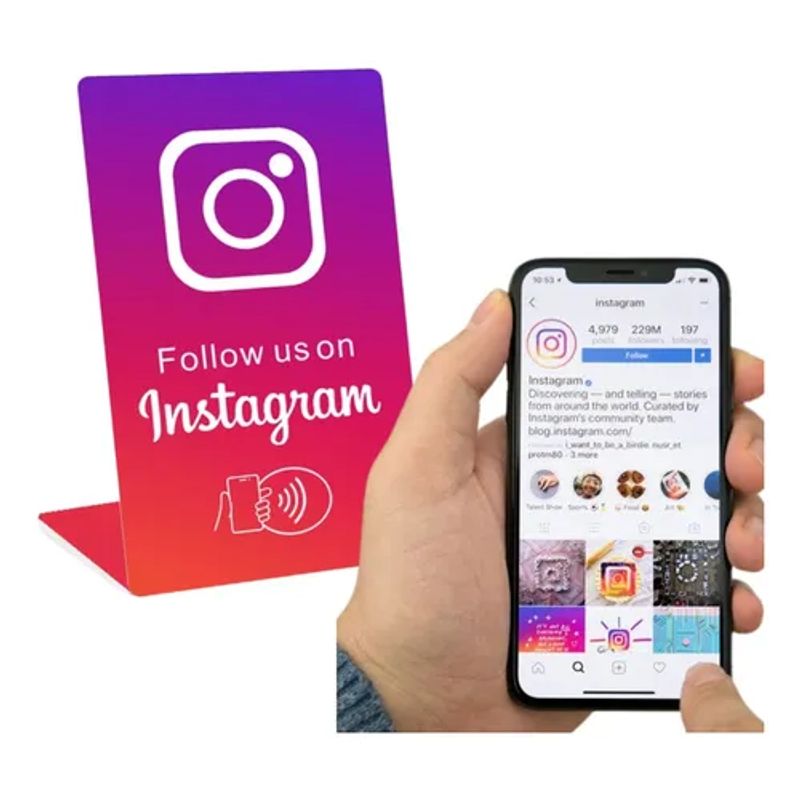 COMPUTECH - Tarjeta Nfc Para Seguidores De Instagram Stand Negocio